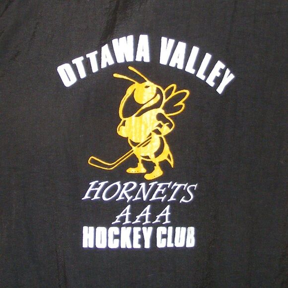 Vintage OTTAWA VALLEY AAA HOCKEY Hornets Jacket, L, #49, Black/Yellow, AAA - Picture 2 of 12